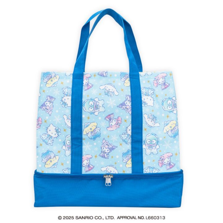 11月2週入荷予定 サンリオキャラクターズ スノーレインボー保冷ポケット付き2段トートバッグ