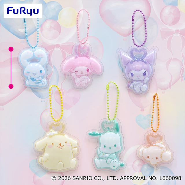 2月3週入荷予定 サンリオキャラクターズ ぷんわりハートフルバルーンぷっくりアクリルキーホルダー